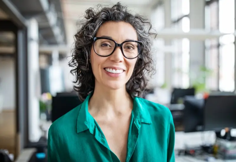 Middle-aged woman smiling